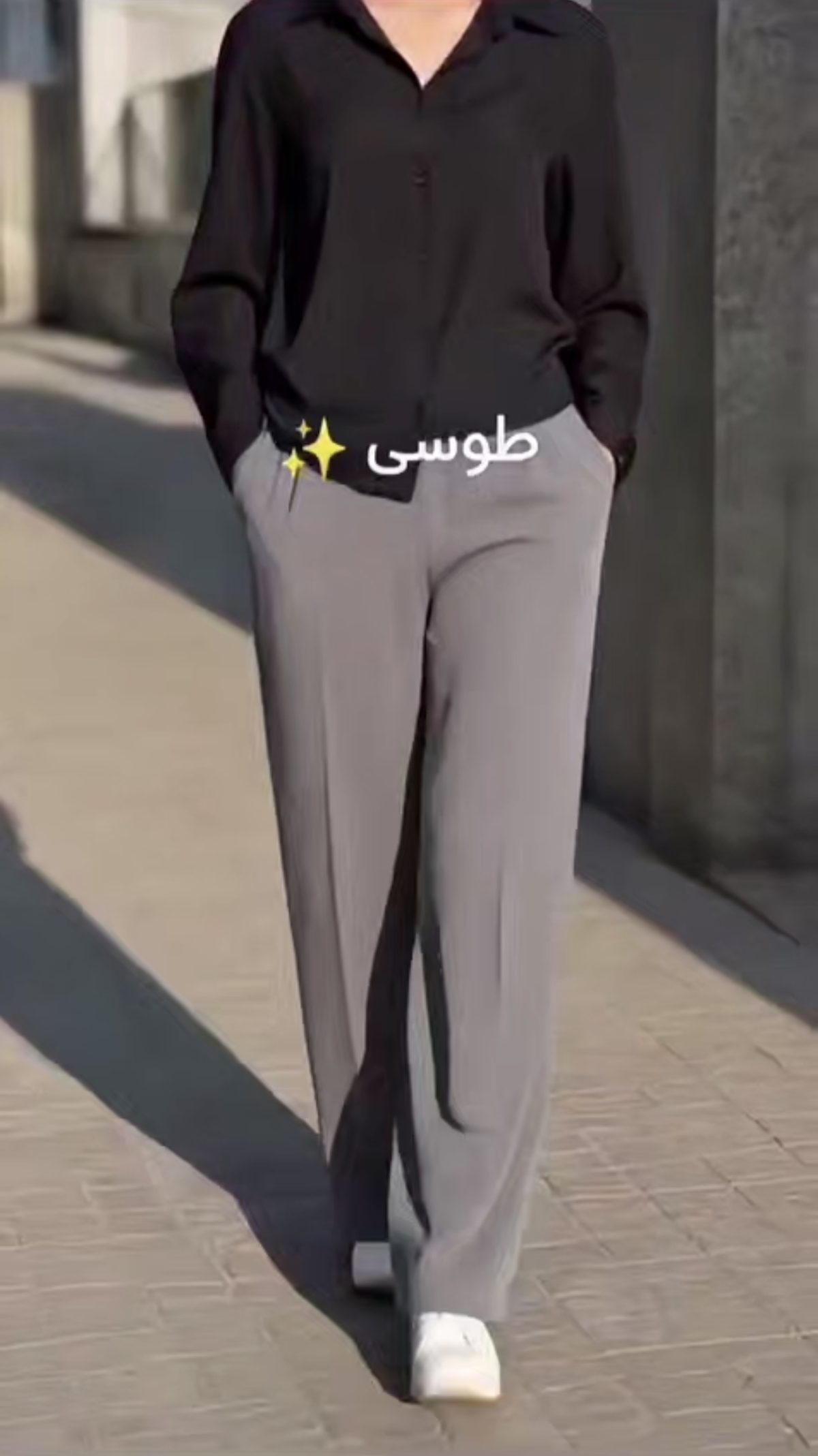 شلوار بگ کرپ ریزشی - تصویر 5